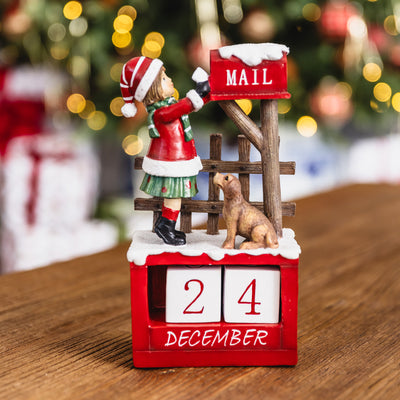 Christmas Countdown Postbox Block Calendar Styled