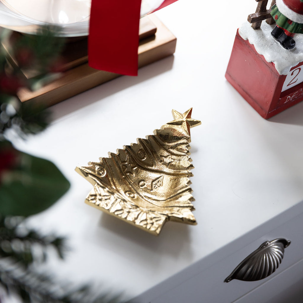 Christmas Tree Dish (Gold) Styled