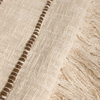 Cotton Stripe Throw Beige Close-Up