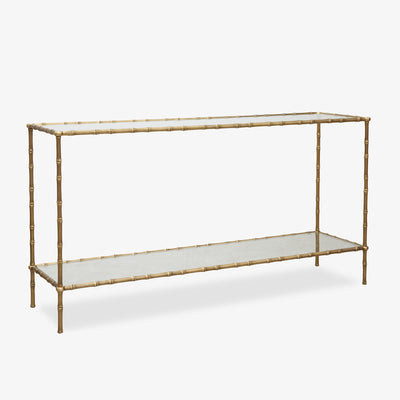 St Kitts Glass & Brass Bamboo Console Side View