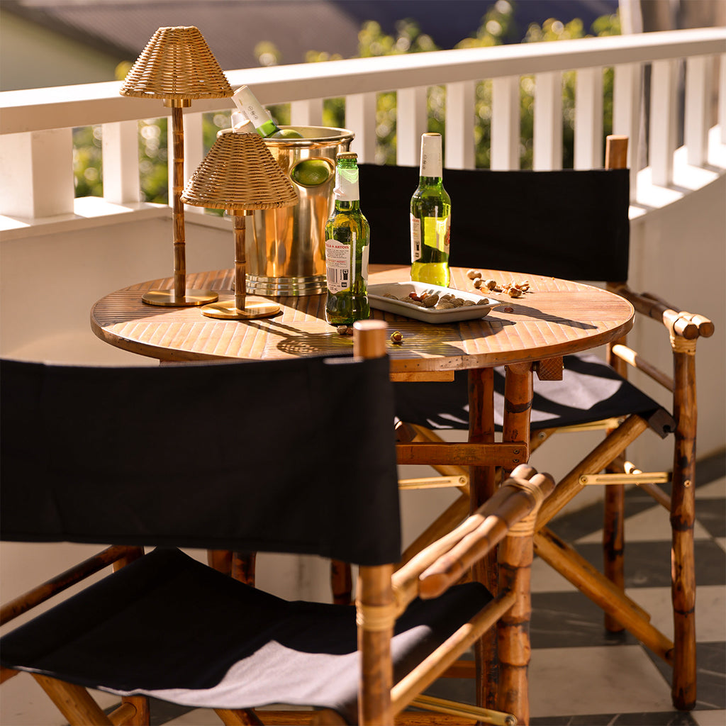 Bamboo Folding Director's Chair (Natural & Black)