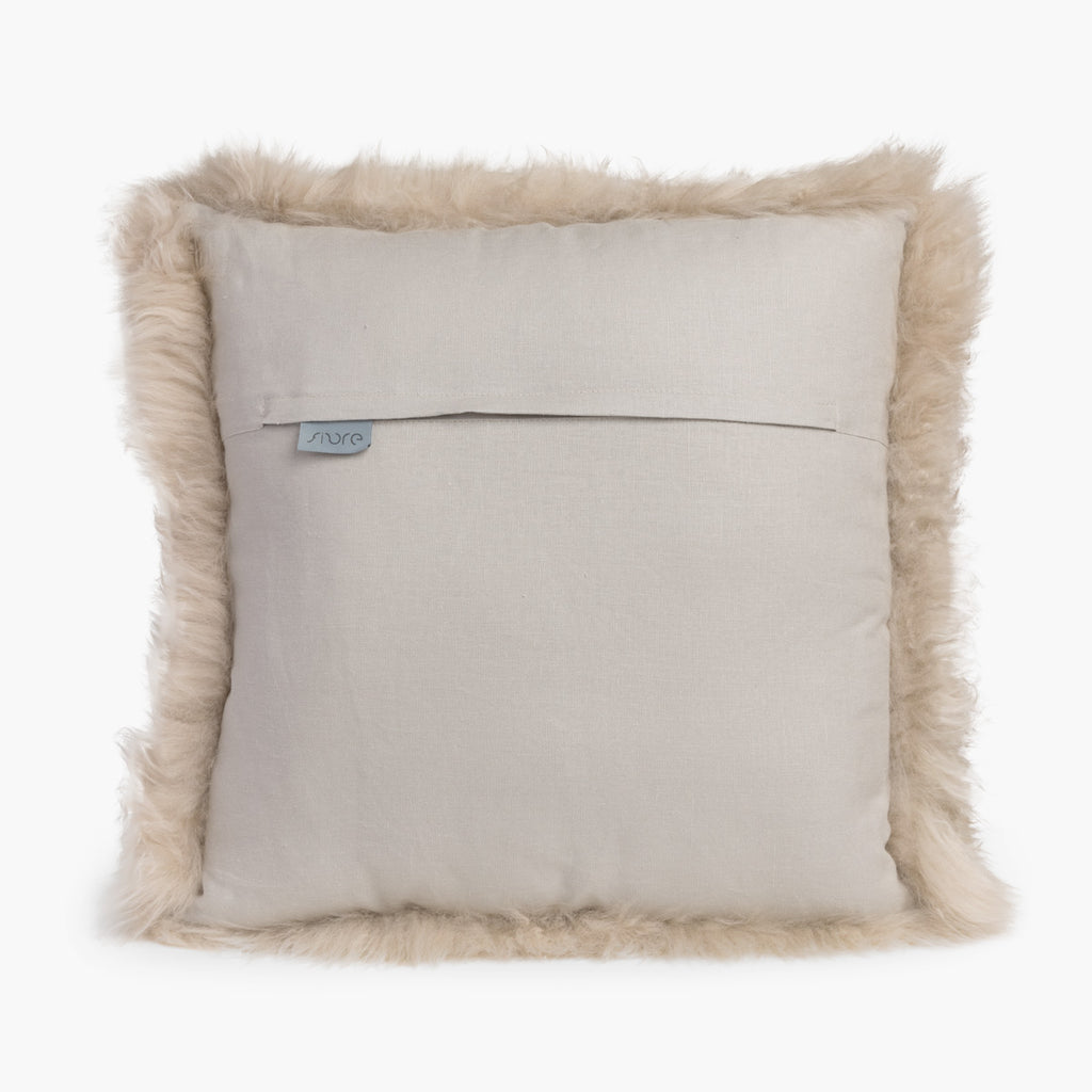 Nappa Sheepskin Cushion With Flax Back