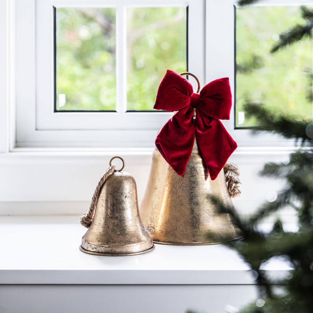 Giant Metal Hanging Bells (Gold)