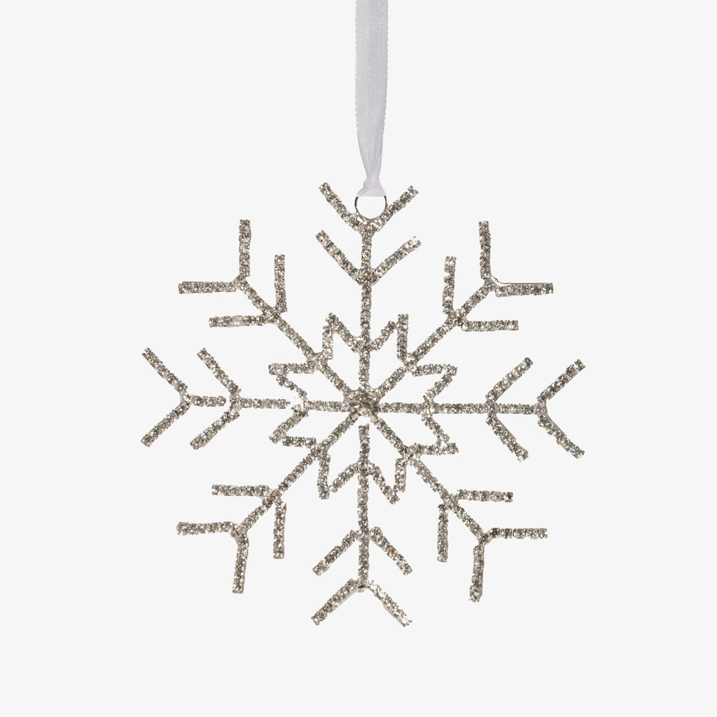 Snowflake Crystal Ornament Silver & Gold 12cm