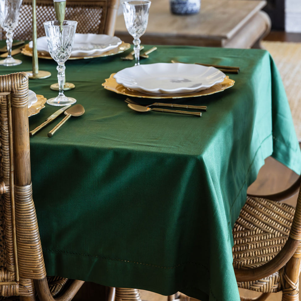 Hemstitch Tablecloths (Green) Styled