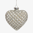 Heart Shape Glass Bauble Sets White Front