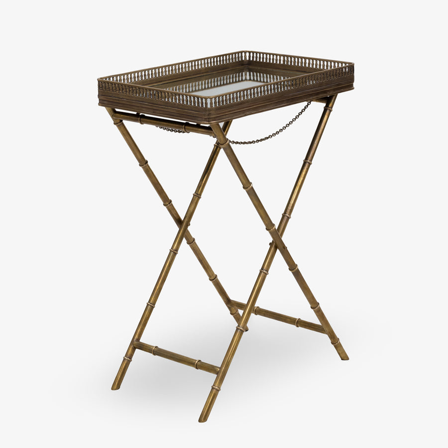 Hepburn Brass Tray With Stand Front