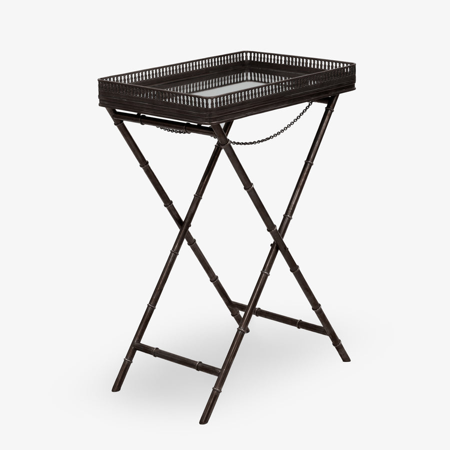Hepburn Gunmetal Tray With Stand Front