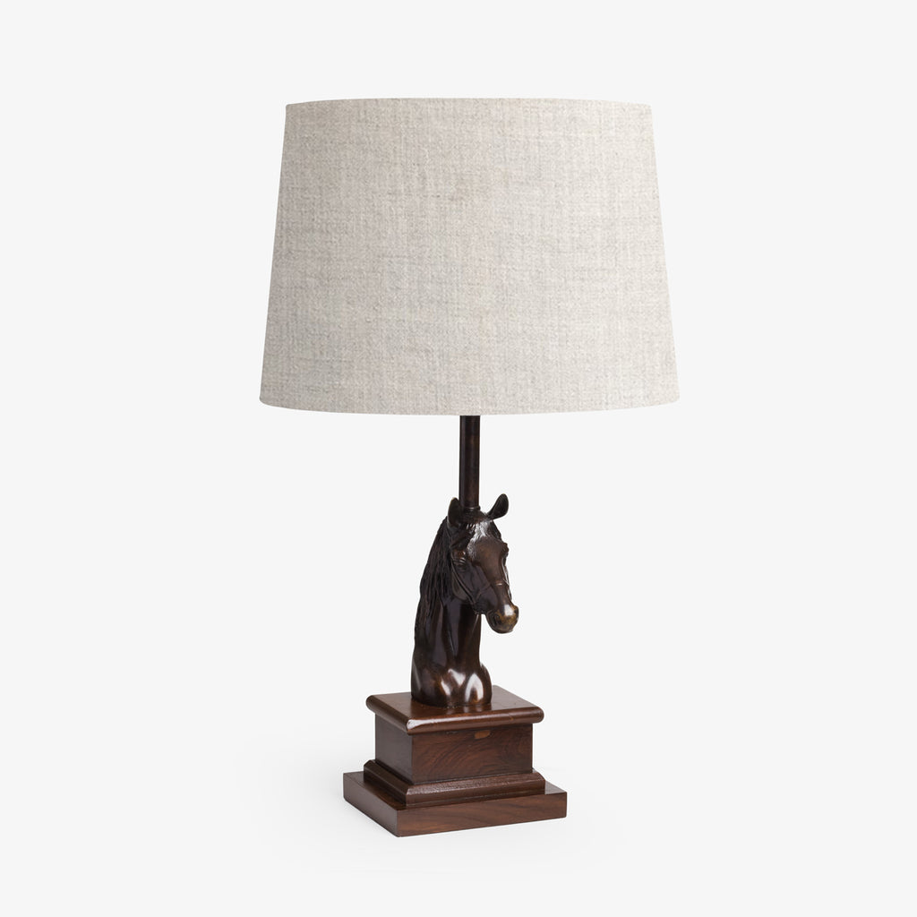 Horse Head Table Lamp Bronze Front