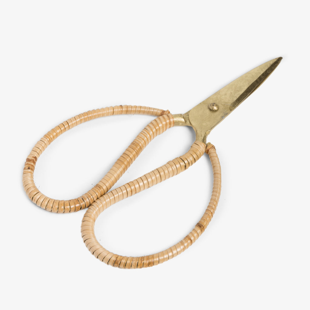 Iron Scissors With Rattan Gold