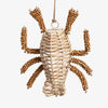 Jute And Wooden Bead Lobster Ornament 10cm Front