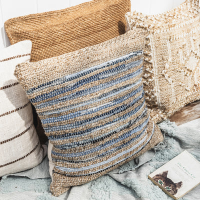 Jute & Denim Cushion Cover Styled Outdoor