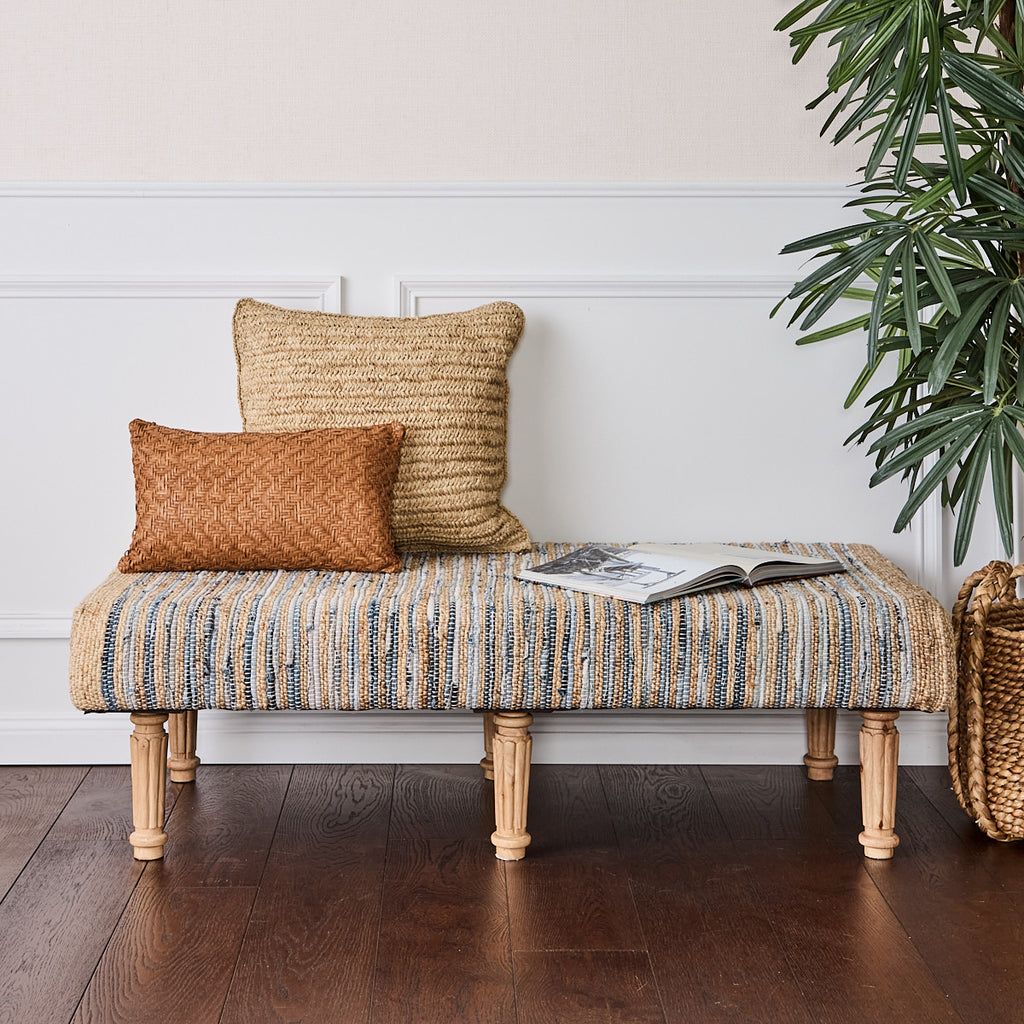 Jute & Denim Ottoman Styled