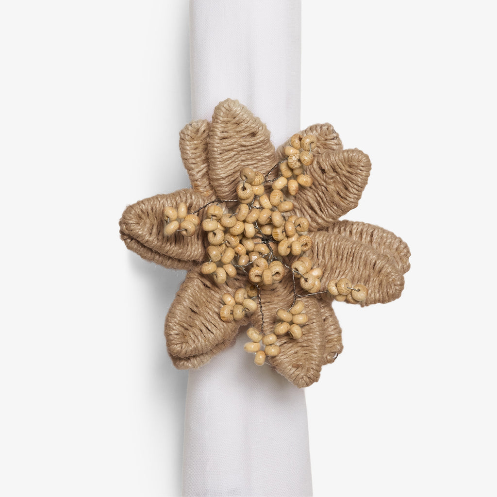 Jute Flower Napkin Ring Natural
