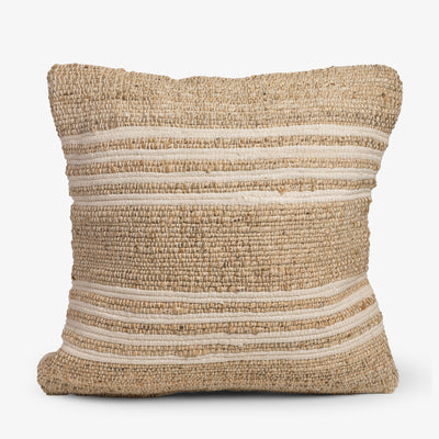 Jute Stripe Cushion Cover Natural Front
