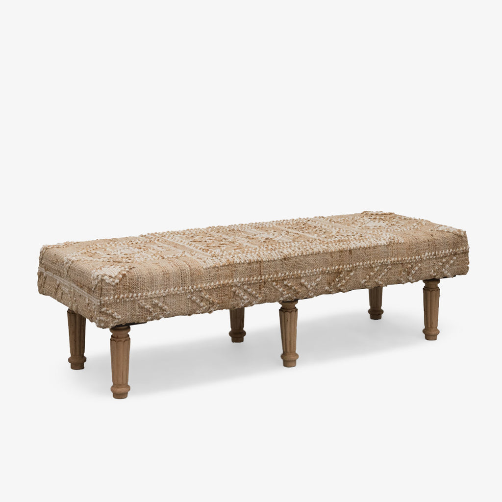 Panja Jute & Wool Bed Stool Bench Natural