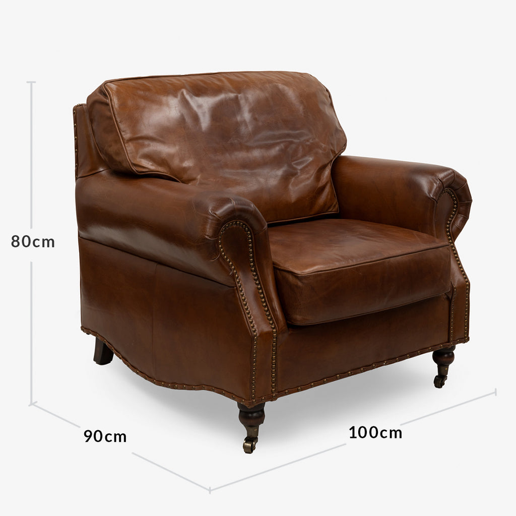 Danbury Leather Armchair Wide