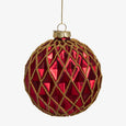 Lattice Glass Bauble Sets Red & Gold Front