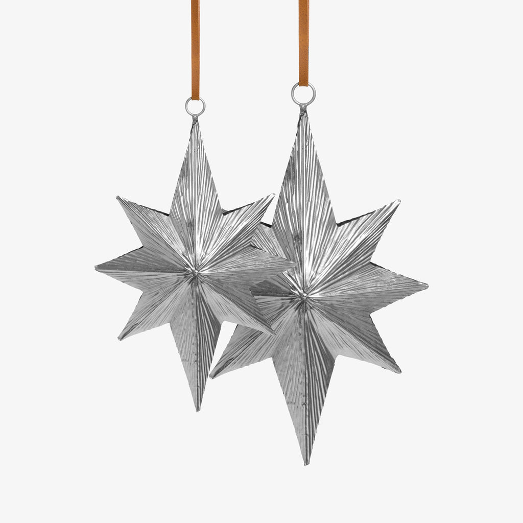 Star Ornaments Long Nickel Sets Of Six Grouped