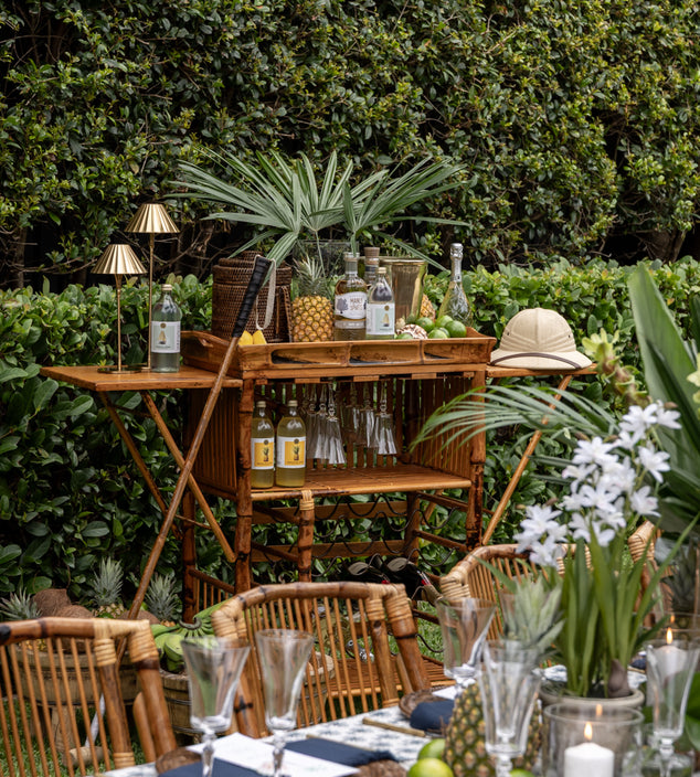 Outdoor Island Bar Styled with Island Features, Fruit, and Cocktails