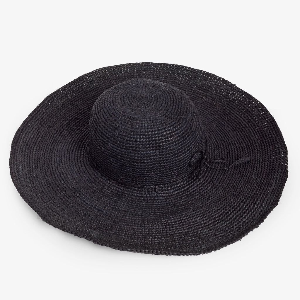 Madagascar Raffia Crochet Hat Black