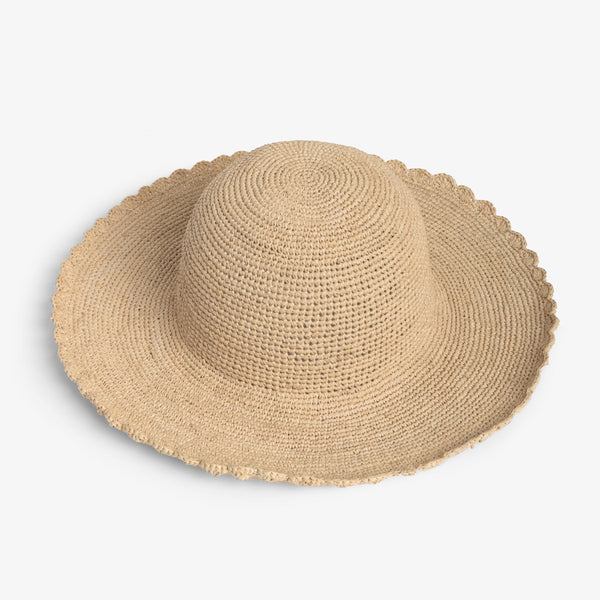 Hats | Madagascar Raffia Crochet Scallop Hat | Alfresco Emporium display picture 1
