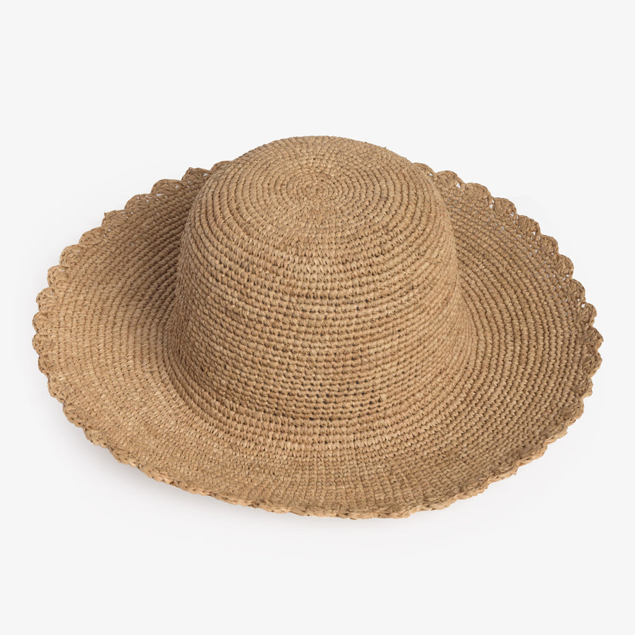 Hats | Madagascar Tea Raffia Scallop Hat | Alfresco Emporium