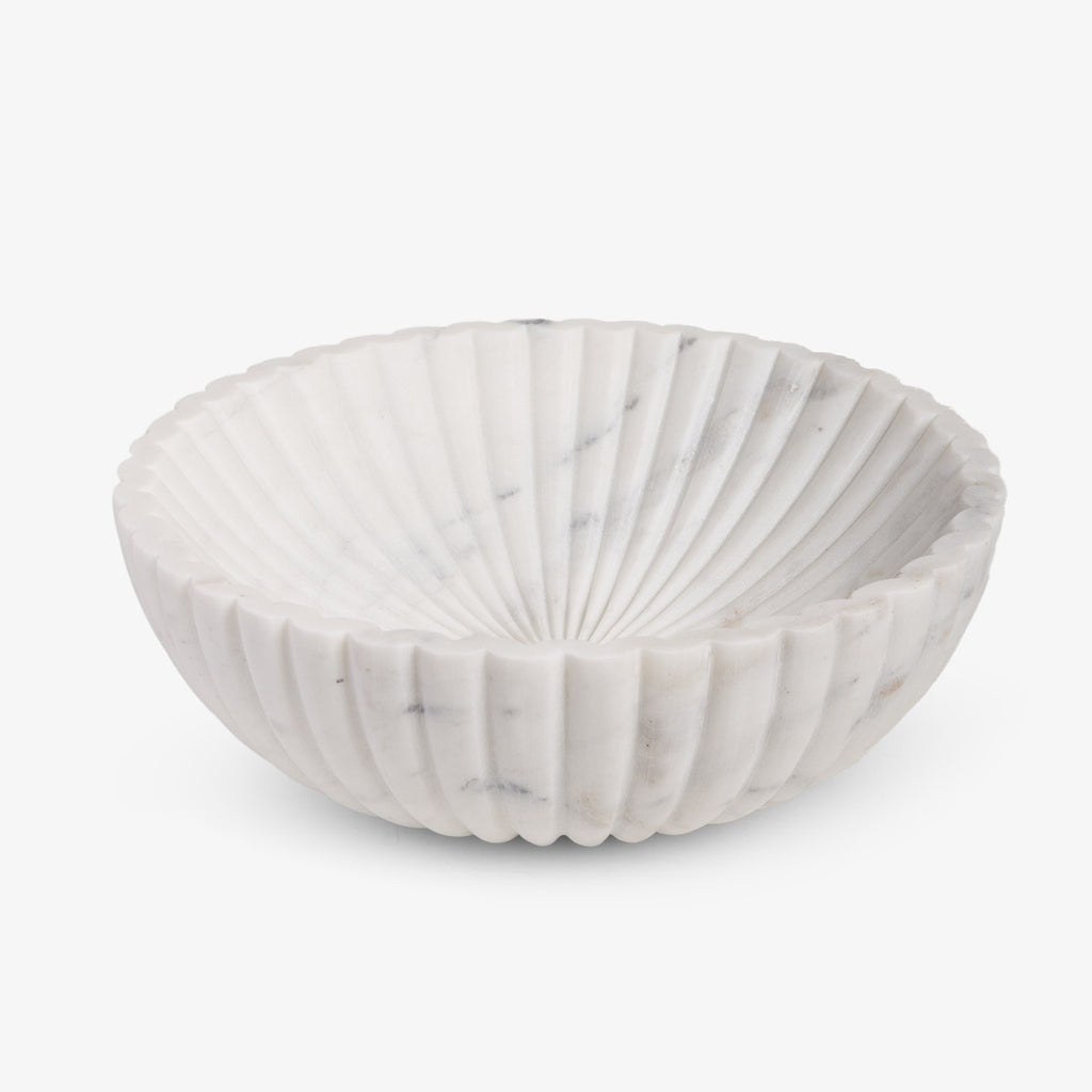 Marble Fluted Bowl 30cm