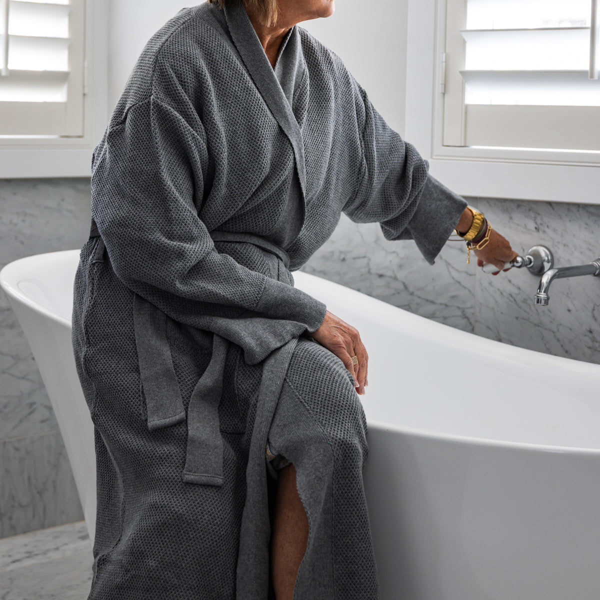 Bathrobes Bemboka Cotton Bathrobes Grey Alfresco Emporium