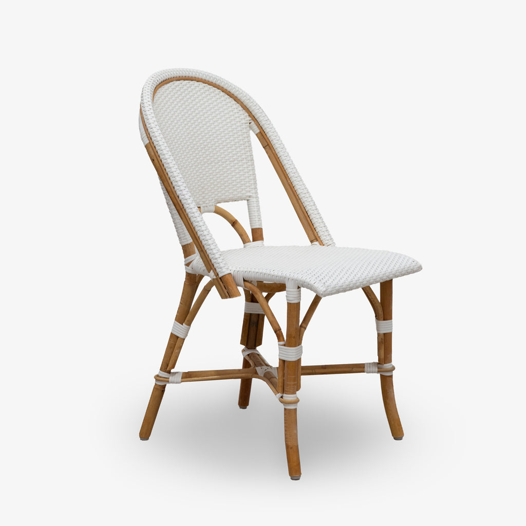 St Tropez Dining Chair Single Weave White