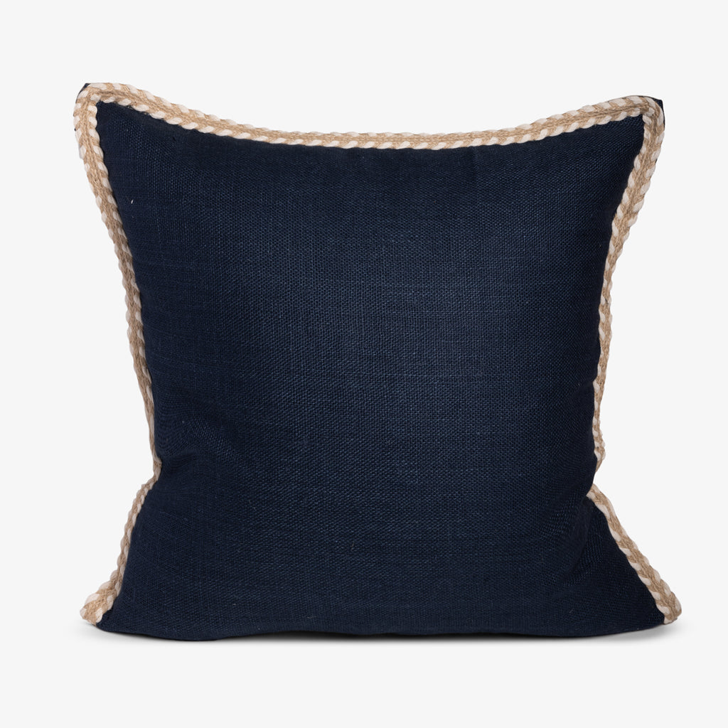 Navy Corsica Linen Cushion Cover Front