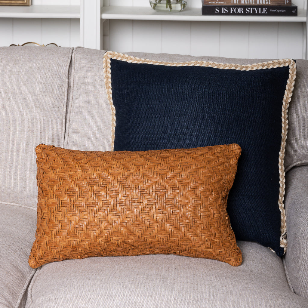 Corsica Linen Cushion Cover Navy Styled Group