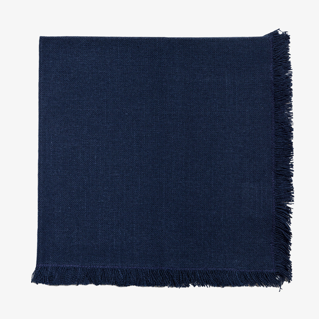 Navy Fringed Napkin Front