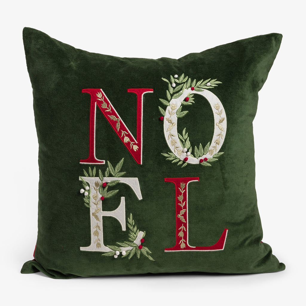 Noel Velvet Cushion Cover With Tartan Back