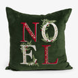 Noel Velvet Cushion Cover With Tartan Back Front