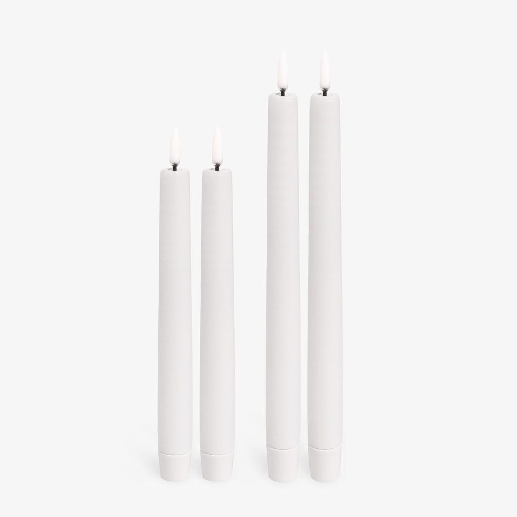 Uyuni Lighting Flameless Tapered Candles Nordic White 2pkt Front