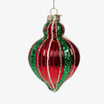 Onion Glass Bauble Set Of 4 (Red & Green) Front