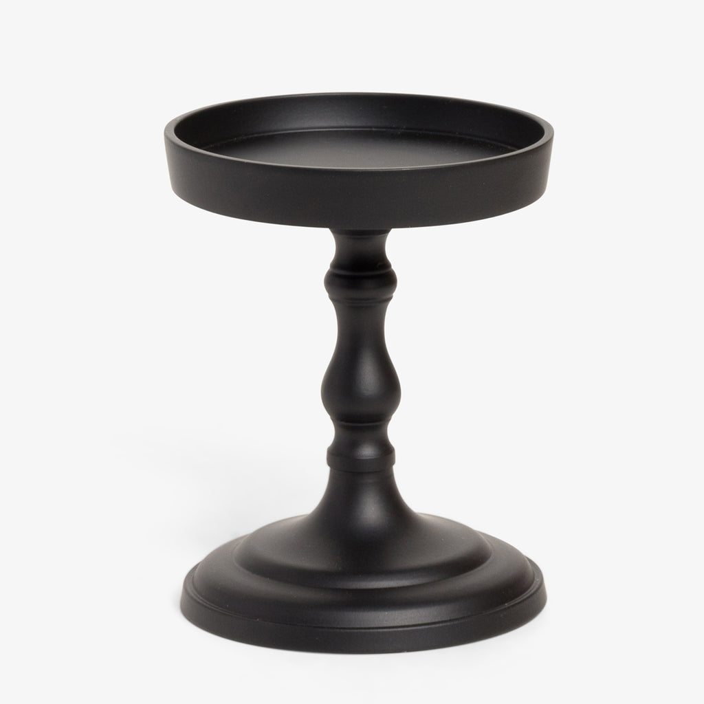 Pillar Candle Holders Black Front View