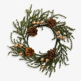 Pinecone & Gold Berry Candle Ring Large