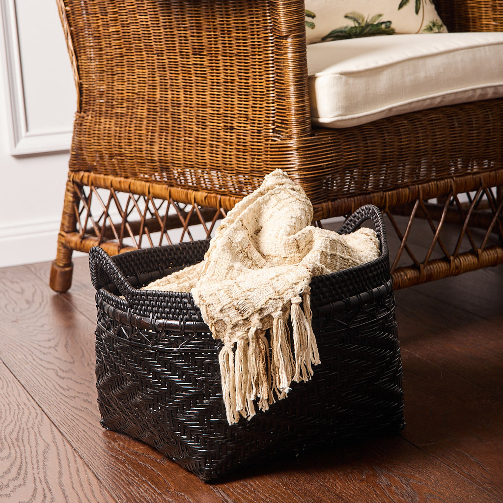 Rattan Mandalay Baskets Black Espresso Styled