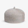 Rattan Food Cloche Dome White Front