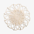 Rattan White Wash Round Placemat 38cm Front