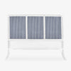 Rattan Indies Bedhead White Custom Newport Stripe Navy Panels Front