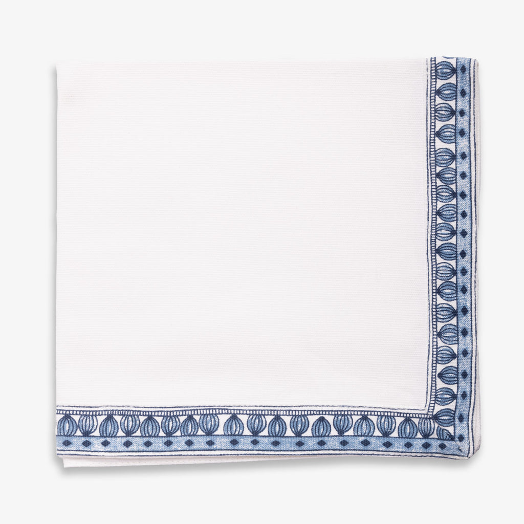 Royal Garden Napkin White & Blue Front