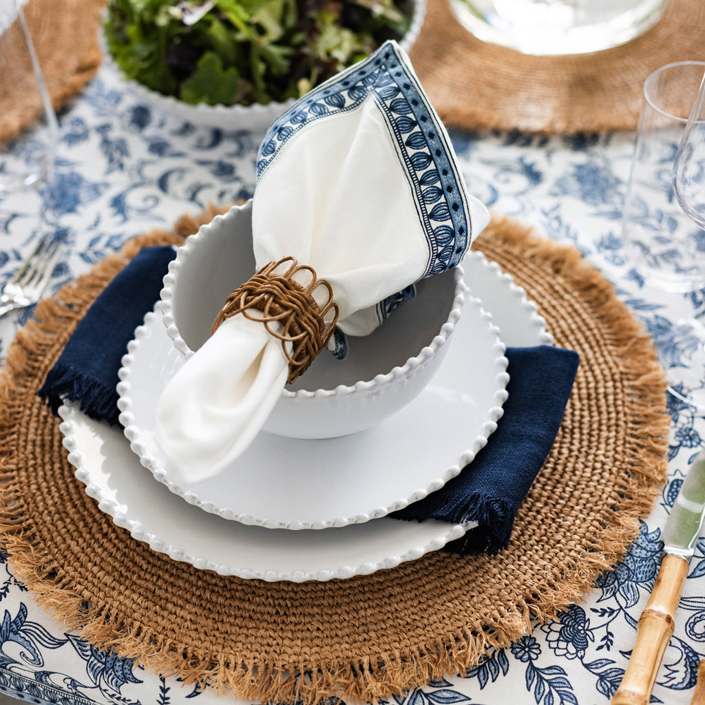 Royal Garden Napkin White & Blue Styled