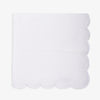 Scalloped Linen Napkin White Front