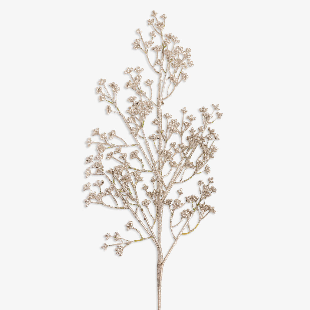 Silver Decorative Branch With Glitter Front