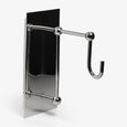 A stainless steel on rectangular back plate.