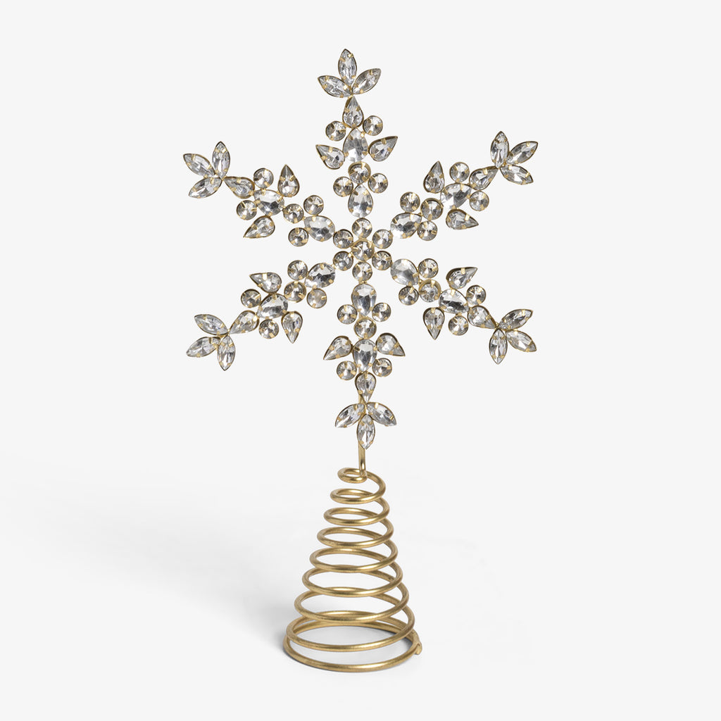 Snowflake Jewel Tree Topper Gold