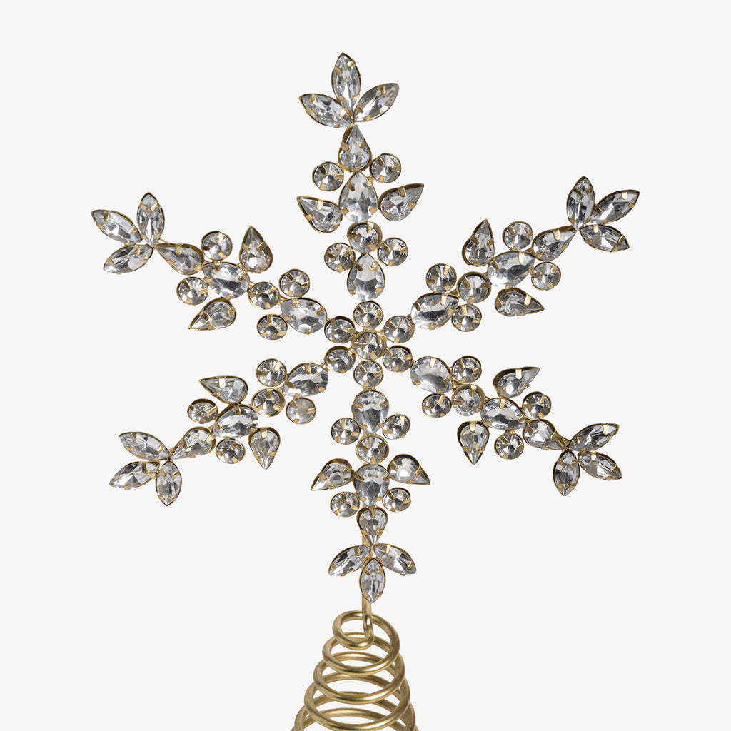 Snowflake Jewel Tree Topper Gold